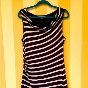 Cowl Neck Striped Dress